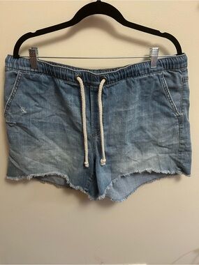 Women’s Light Blue Denim Drawstring Shorts